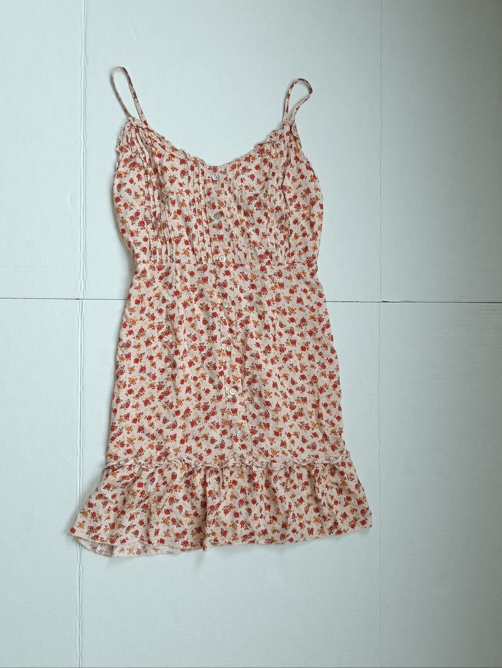 Simplee Floral Spaghetti Strap Top in Cream, Pink and Red
